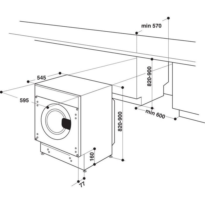 Washing machine with built-in dryer WHIRLPOOL BI WDWG 751482 EU, 7/5 kg, FreshCare+, 1400 rpm.