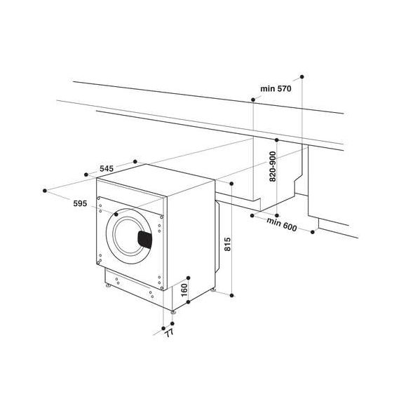 Washing machine with built-in dryer WHIRLPOOL BI WDWG 961485 EU, 9/6 kg, FreshCare+, 1400 rpm.