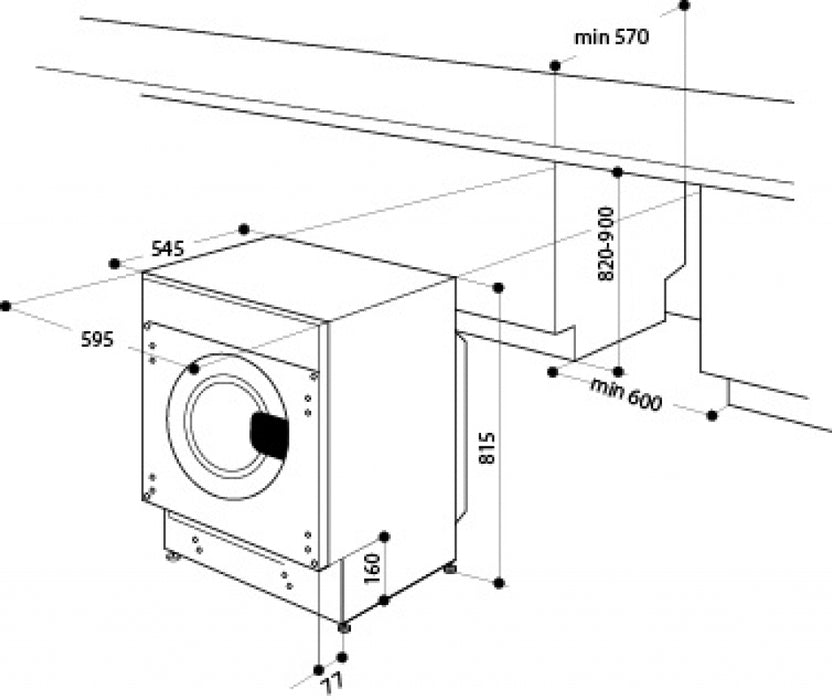 Built-in washing machine Whirlpool BI WMWG 81485E EU