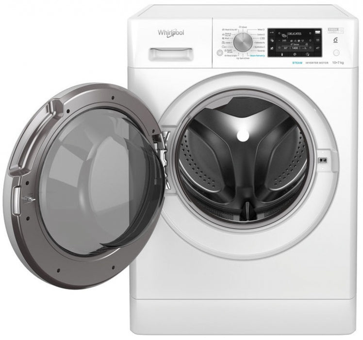 Washer dryer Whirlpool FFWDD 1076258 SV EE , 10.00 kg, 1600 rpm, 7 kg, E , White