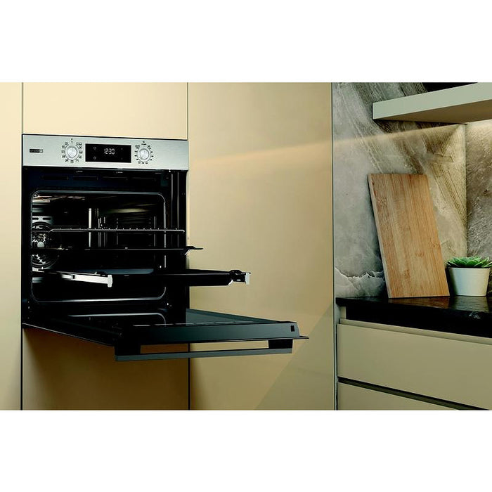 Built-in oven WHIRLPOOL OMSK58RU1SX, 71 l, Pyrolysis, A+, Push buttons