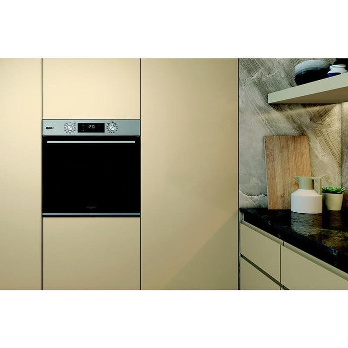 Built-in oven WHIRLPOOL OMSK58RU1SX, 71 l, Pyrolysis, A+, Push buttons