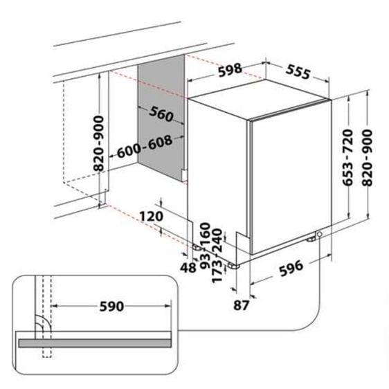 Built-in dishwasher WHIRLPOOL W2I HD526 A