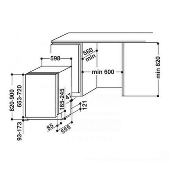 Built-in dishwasher WHIRLPOOL WIC 3C33 PFE