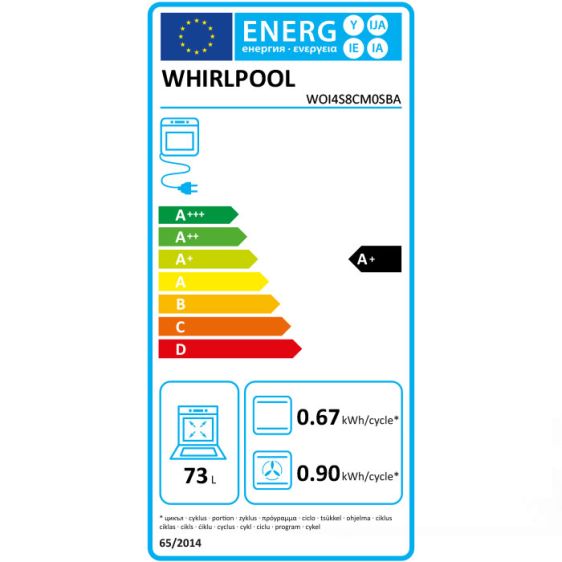 Built-in oven WHIRLPOOL WOI4S8CM0SBA, 73 l, 6th SENSE, black