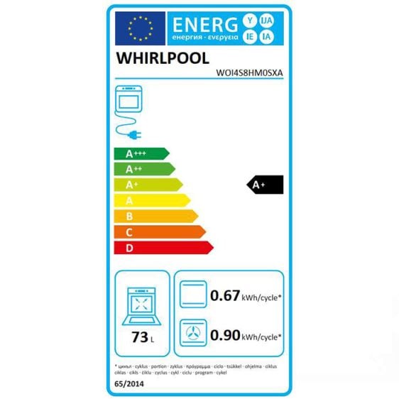 Built-in oven WHIRLPOOL WOI4S8HM0SXA, 73 l, Hydrolitic
