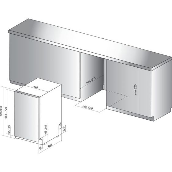 Built-in dishwasher WHIRLPOOL WSIC 3M27 C