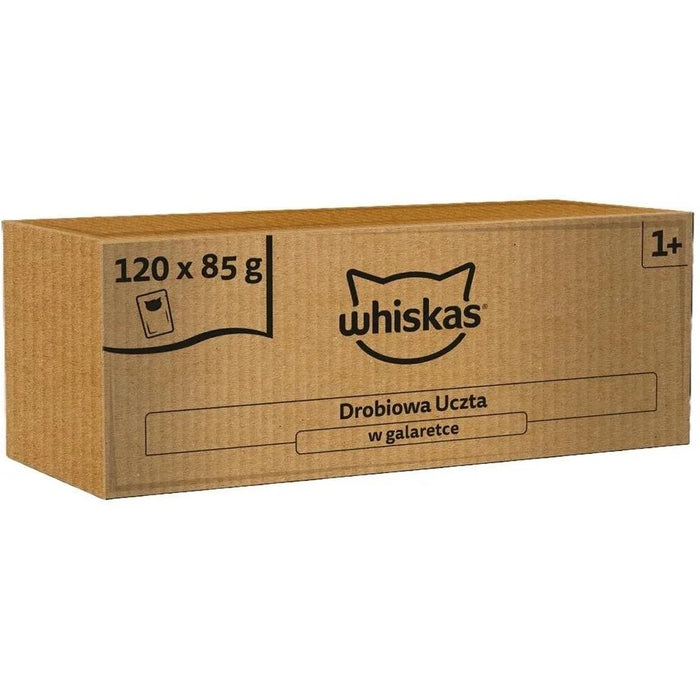 WHISKAS Feast in Jelly Poultry – wet cat food – 120x85g