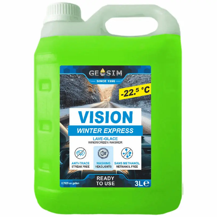 WINTER WINDSCREEN FLUID -22.5 C 3L READY TO USE GEOSIM - Зимна течност за чистачки<<<Сезонни авто продукти<<<Авто и