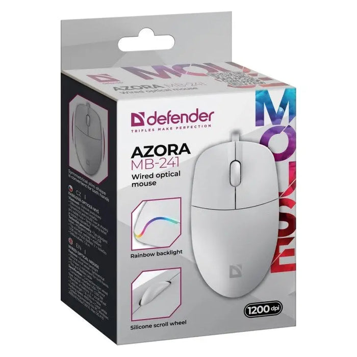 WIRED MOUSE DEFENDER AZORA MB-241 RF WHITE 1200dpi 3P - MicePER-MYS<<<Input / Output DevicesPER<<<ActionPL