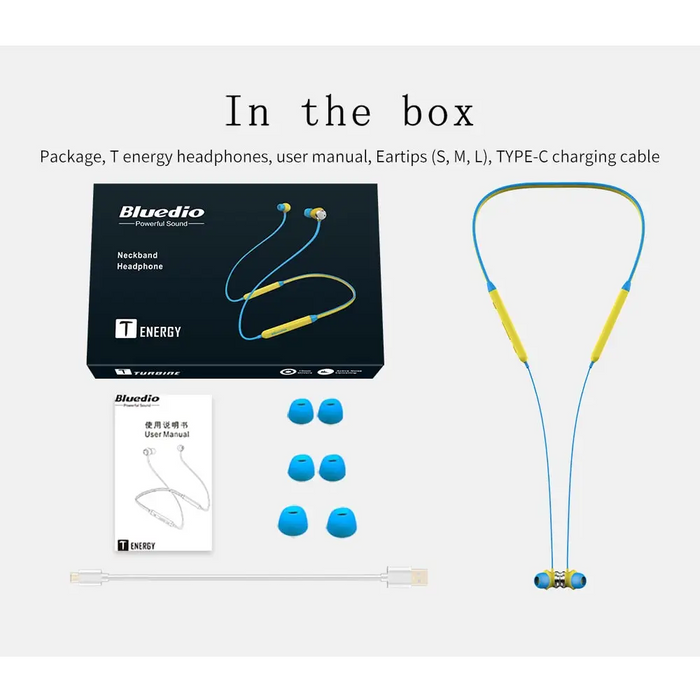 Wireless Bluetooth 4.2 Bluedio TN Headset with Grip to the Neck - Wireless Earphones