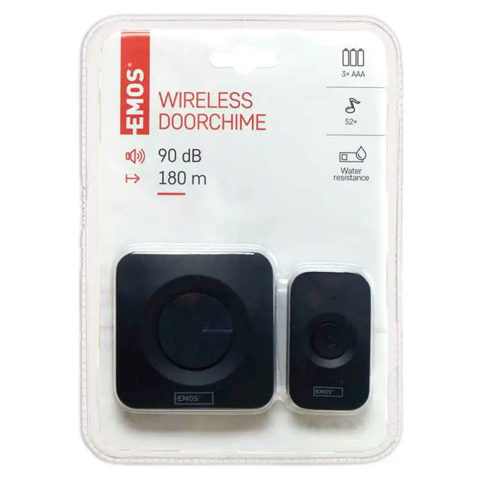 WIRELESS DOOR BEAKER 52 MELODIES EMOS P5728 - Звънци<<<Електроматериали<<<Строителни
