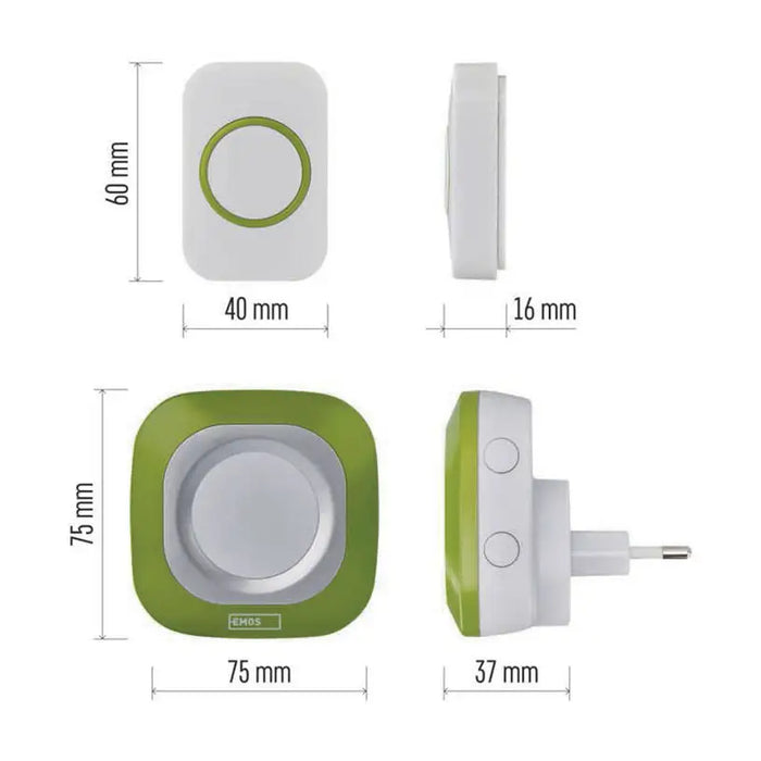 WIRELESS DOORBELL GREEN EMOS P5733G - Звънци<<<Електроматериали<<<Строителни