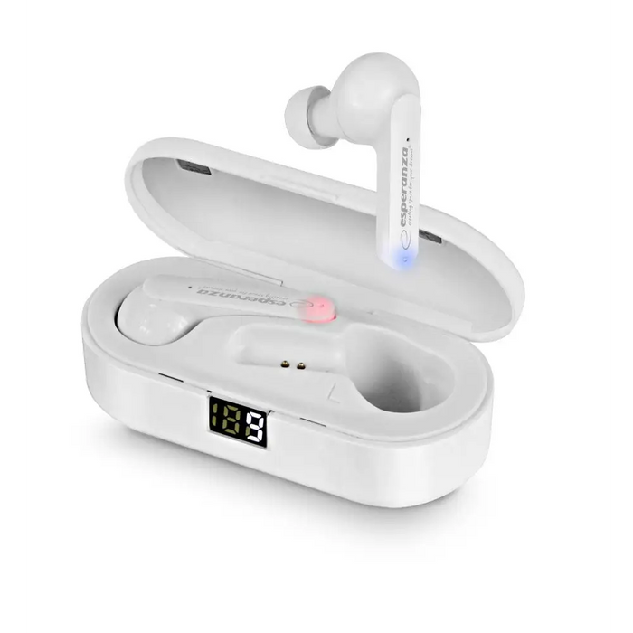 Wireless Earphones with Charging Case Esperanza EH230W White - Bluetooth headsetsAKG-SBL<<<GSM