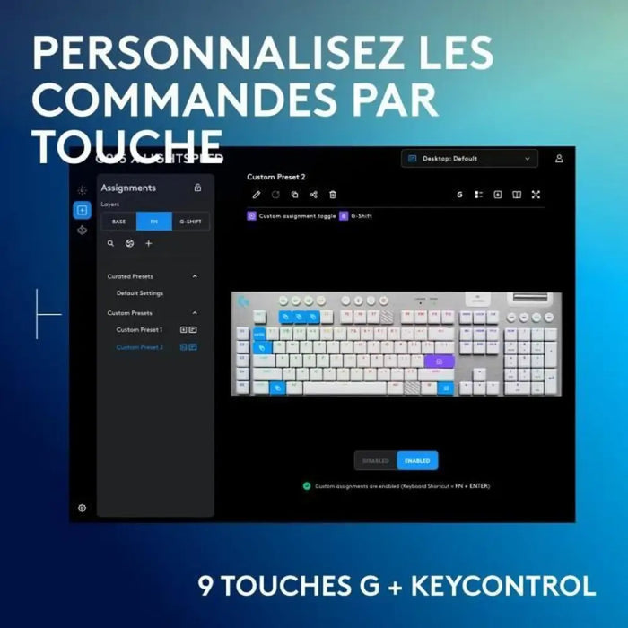 Wireless Keyboard Logitech G915 X White AZERTY - Електроника Периферни и резервни части<<<Компютри|