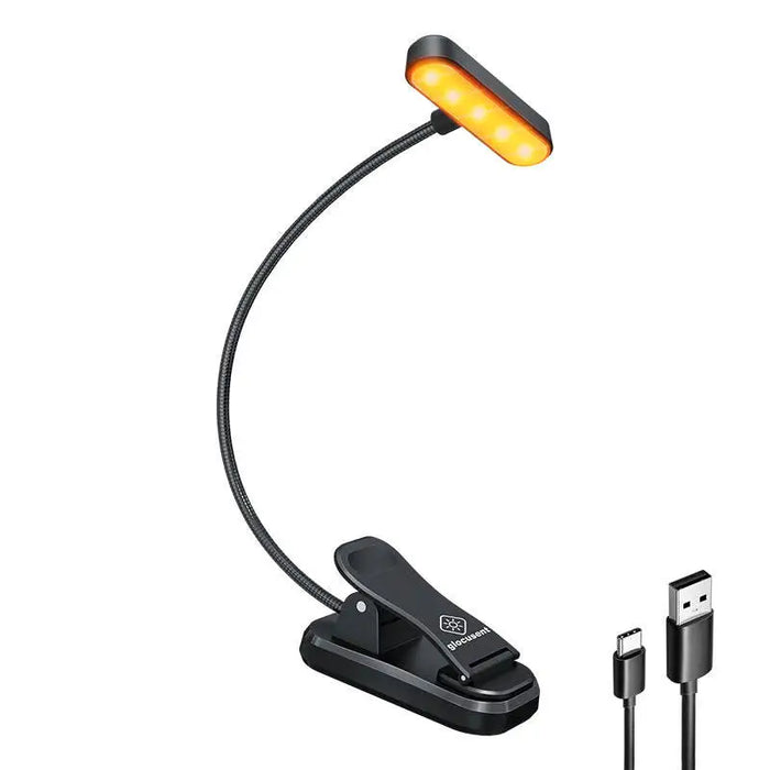 Wireless lamp Glocusent ET-Head GLCSNTA1801 clip-on book light USB-C 650mAh timer Black
