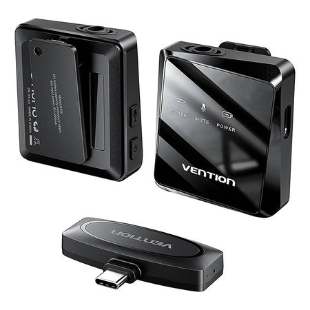 Wireless microphone x2 Vention NCBB0 USB-C (black) - Lavalier<<<Microphones<<<Audio<<<InnproXML&&&Електроника Периферни