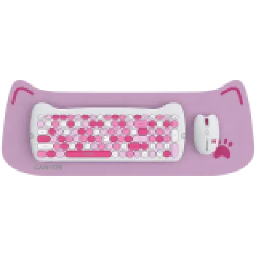 Wireless Set Keyboard Mouse Pad CANYON KITTY EDITION CNS-HSETW6PK CNS-HSETW6PK - Клавиатури<<<Периферия<<<Компютри и