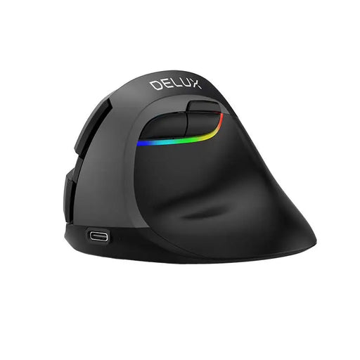 Wireless Vertical Mouse Delux M618Mini BT + 2.4G RGB 4000DPI (Iron Gray) - Vertical mice<<<Mice<<<Gaming<<<InnproXML