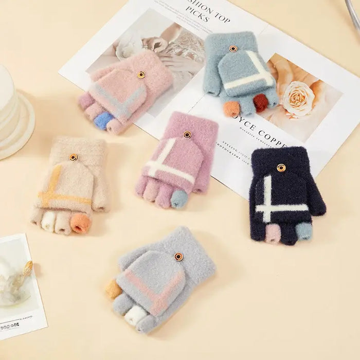 Women’s/children’s winter phone gloves - gray - Cycling gloves<<<HurtelXML