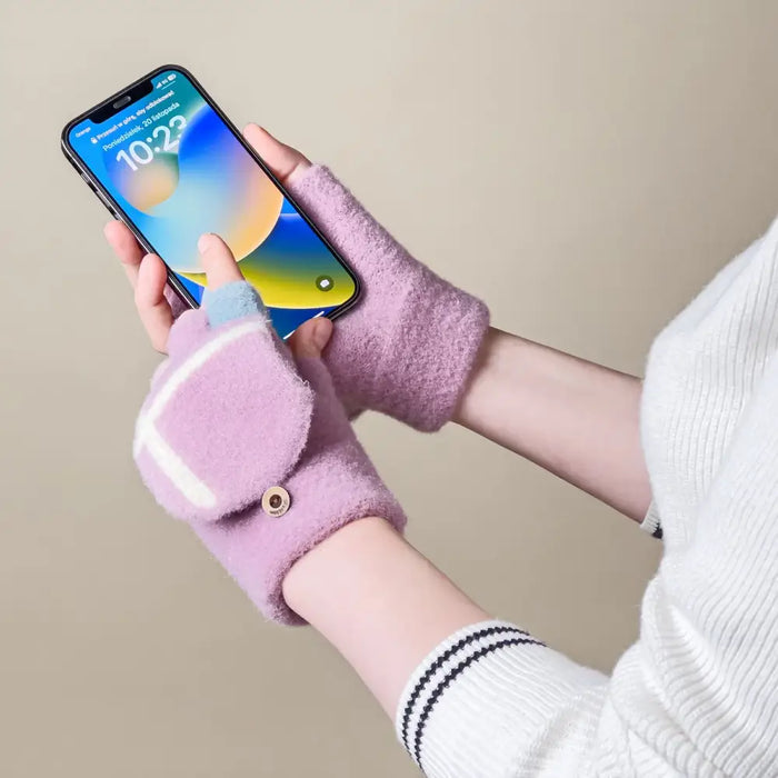 Women’s/children’s winter telephone gloves - pink - Cycling gloves<<<HurtelXML