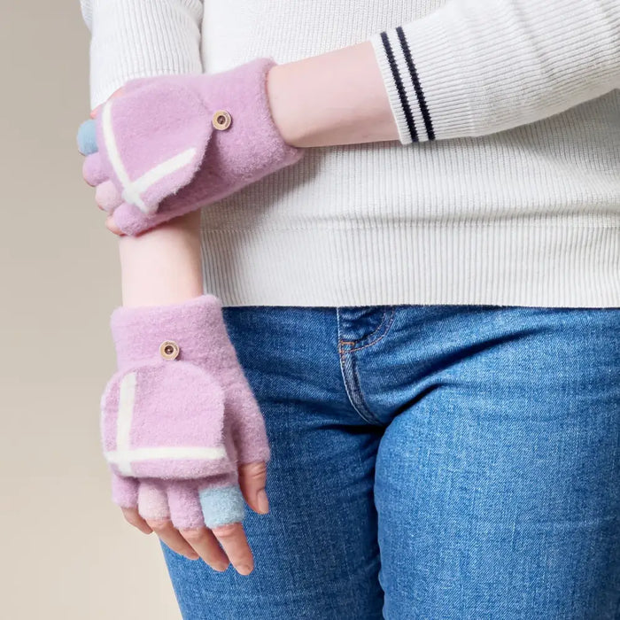 Women’s/children’s winter telephone gloves - pink - Cycling gloves<<<HurtelXML