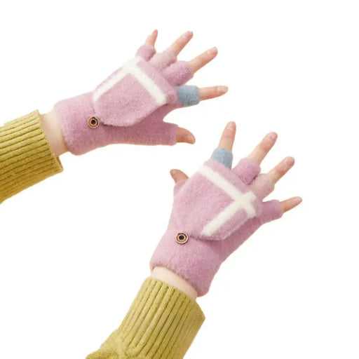 Women’s/children’s winter telephone gloves - pink - Cycling gloves<<<HurtelXML