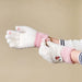 Women’s winter telephone gloves with a snowman and a Christmas tree - white and pink - Cycling gloves<<<HurtelXML