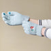 Women’s winter telephone gloves with a snowman and a Christmas tree - green - Cycling gloves<<<HurtelXML