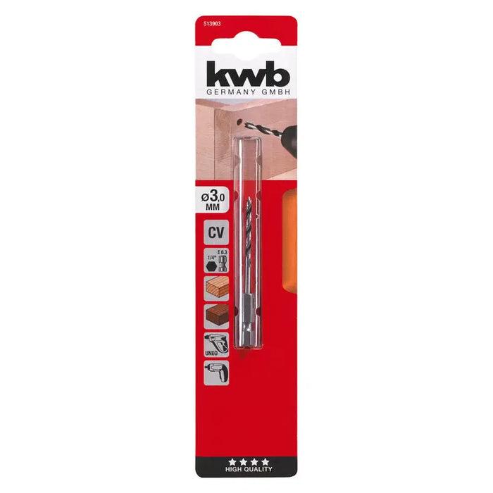 WOOD DRILL KWB 3x33x74 - Свредла<<<Консумативи за електроинструменти<<<Инструменти и