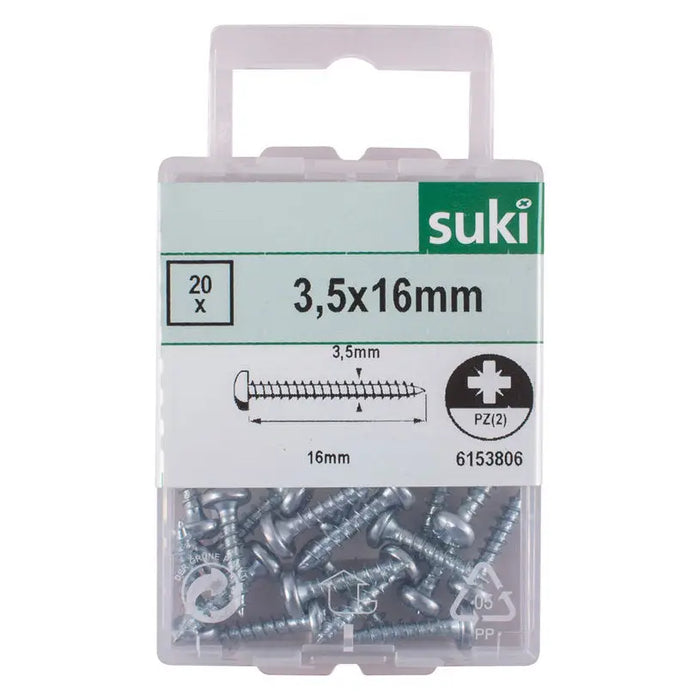 WOOD SCREW 3.5X16 MM SUKI 20 PCS - Винтове<<<Винтове и болтови съединения<<<Инструменти и железария<<<Praktiker