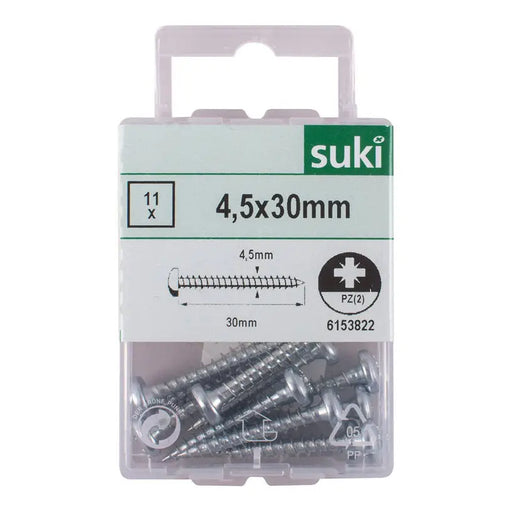 WOOD SCREW 4.5X30 MM SUKI 11 PCS - Винтове<<<Винтове и болтови съединения<<<Инструменти и железария<<<Praktiker
