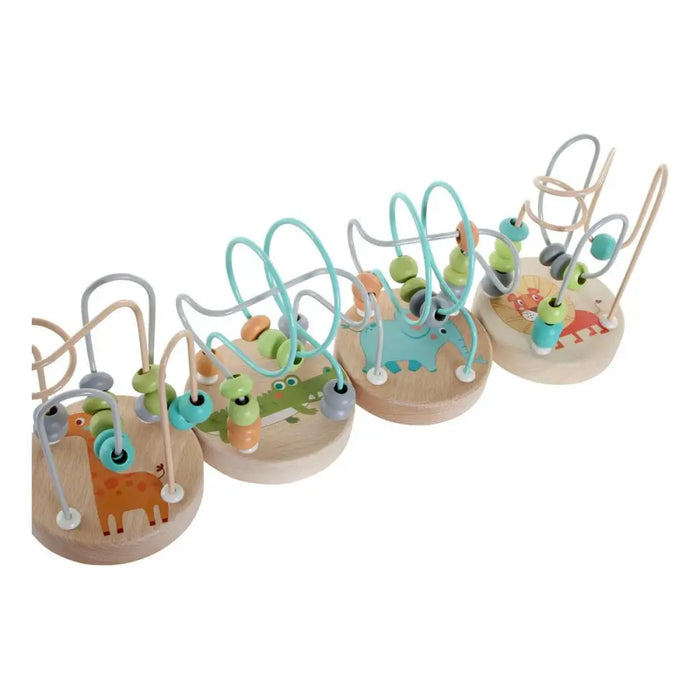 Wooden Game DKD Home Decor Wood Multicolour 4 Pieces 9 x 9 x 12 cm - Декорация и Осветление<<<Дом