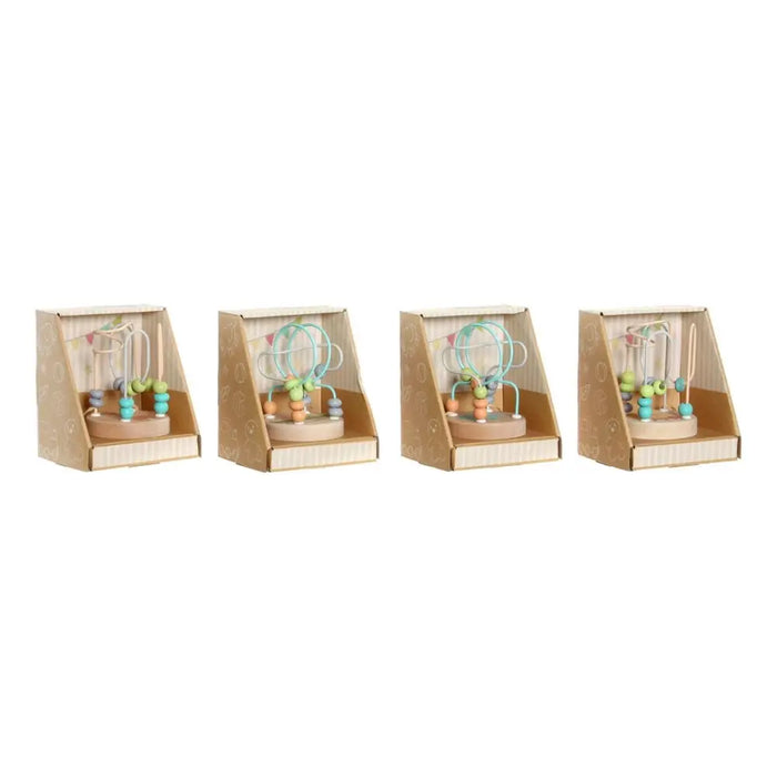 Wooden Game DKD Home Decor Wood Multicolour 4 Pieces 9 x 9 x 12 cm - Декорация и Осветление<<<Дом