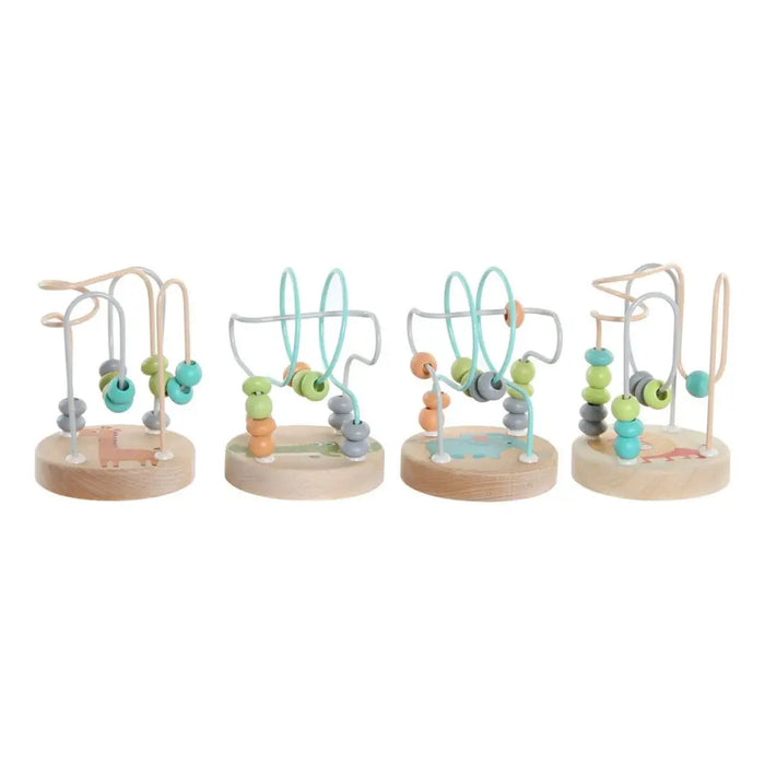 Wooden Game DKD Home Decor Wood Multicolour 4 Pieces 9 x 9 x 12 cm - Декорация и Осветление<<<Дом