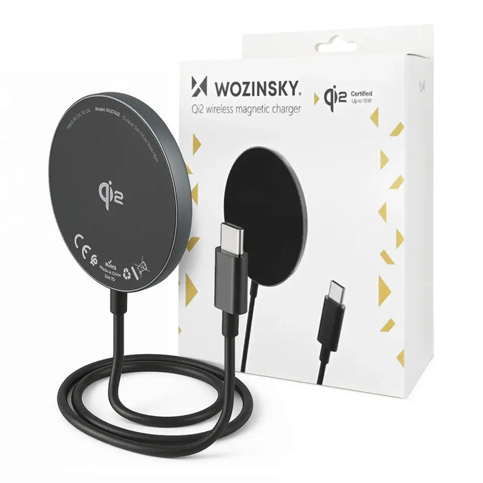 Wozinsky 15W Wireless Qi2 Inductive Charger - Black - Ładowarki indukcyjne<<<HurtelXML