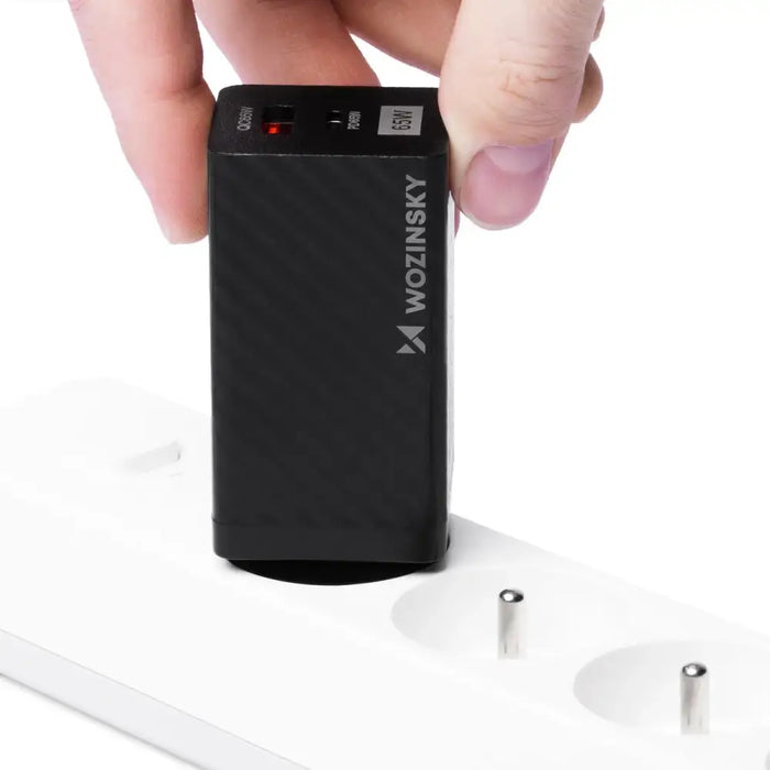 Wozinsky 65W GaN charger with USB ports USB C supports QC 3.0 PD black (WWCG01) - Cell phone USB charger<<<HurtelXML