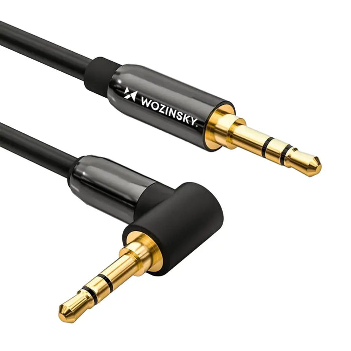 Wozinsky AUX cable angled (male-male) mini jack cable 2 m black - Audio cables<<<HurtelXML