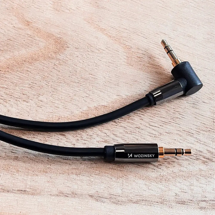 Wozinsky AUX cable angled (male-male) mini jack cable 2 m black - Audio cables<<<HurtelXML