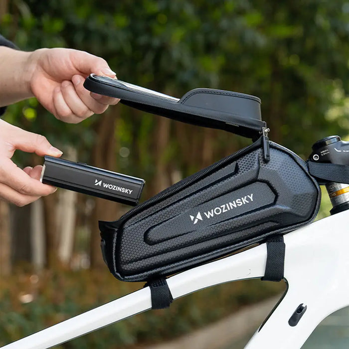 Wozinsky bicycle bag for the frame armored with a phone pocket 1.7 l - black - Sport products<<<HurtelXML