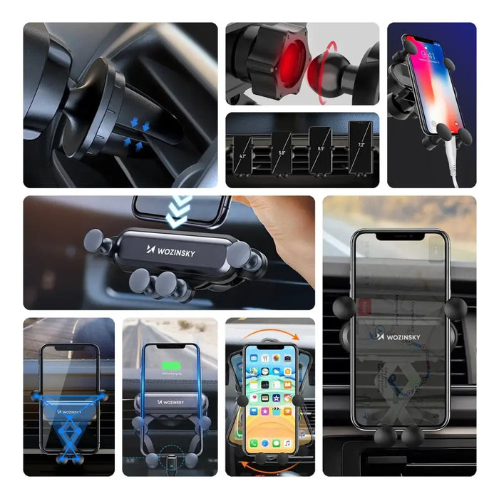Wozinsky car phone holder gravity for ventilation grille black (WCH-05) - Uchwyty samochodowe do telefonów<<<HurtelXML