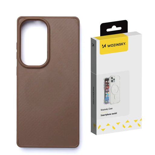 Wozinsky Carbon Fiber Case with MagSafe for Samsung Galaxy S25 - Brown - Cell phone cases and covers<<<HurtelXML