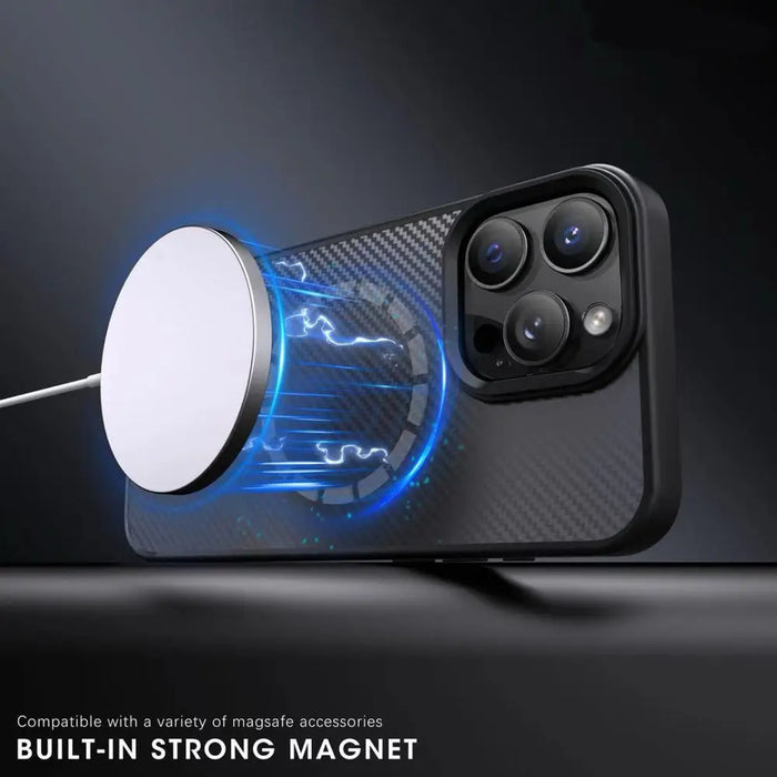 Wozinsky Carbon Fiber Case with MagSafe for Samsung Galaxy S25 Ultra - Brown - Cell phone cases and covers<<<HurtelXML