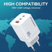 Wozinsky CGWCW 65W GaN Wall Charger USB-A / 2 x USB-C - White - Cell phone USB charger<<<HurtelXML