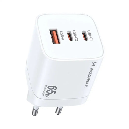 Wozinsky CGWCW 65W GaN Wall Charger USB-A / 2 x USB-C - White - Cell phone USB charger<<<HurtelXML