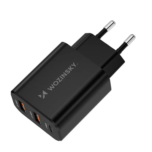 Wozinsky CWCUCB 30W USB-C / 2 x USB-A wall charger - black - Cell phone USB charger<<<HurtelXML