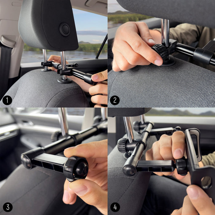 Wozinsky Double Headrest Car Phone Holder Black (WTHBK1) - Uchwyty samochodowe do telefonów<<<HurtelXML