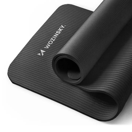 Wozinsky exercise mat 181 x 63 x 0.9 cm thick gymnastic yoga mat black - Akcesoria sportowe<<<HurtelXML