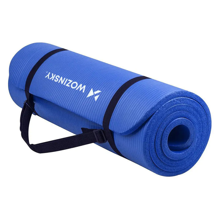Wozinsky exercise mat 181 x 63 x 0.9 cm thick gymnastic yoga mat blue - Akcesoria sportowe<<<HurtelXML