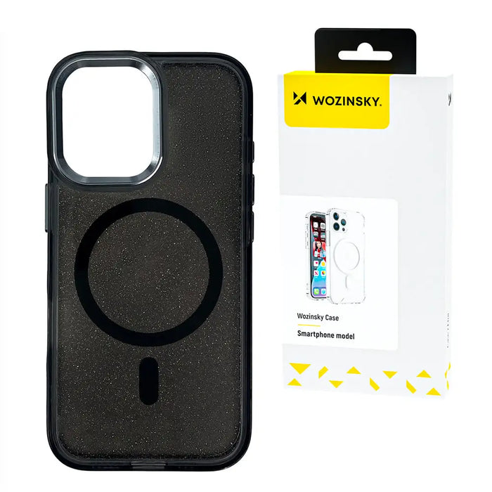 Wozinsky Glitter Case with Mag Safe for Samsung Galaxy S25+ - Black with Glitter - Cell phone cases